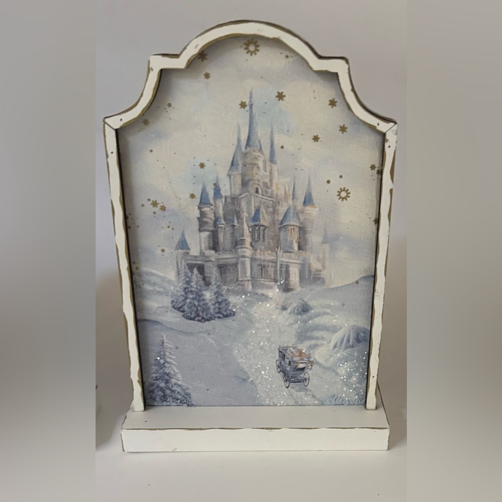 Frosted fairytale tabletop sign decor NEW NWT 3 total Christmas festive - Picture 5 of 10